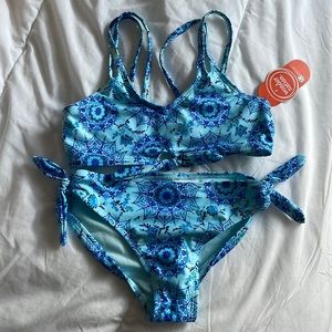 Girls bikini swimsuit- beautiful blue NWT